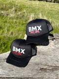 New RIM Black Valucap Foam Trucker Hat with Multicolor Sparkly BMX MOM logo