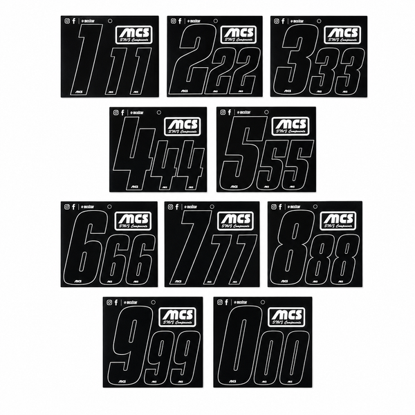MCS Front Plate Number 1x3" and side plate numbers 2x2"