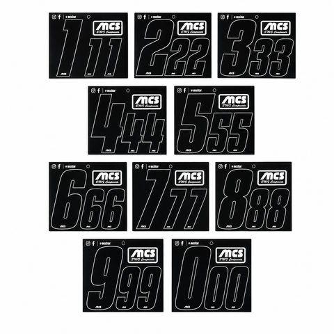 MCS Front Plate Number 1x3" and side plate numbers 2x2"