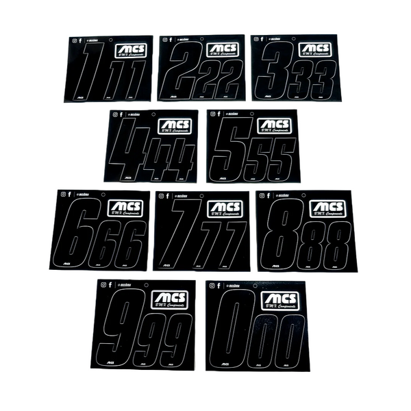 MCS Front Plate Number 1x3" and side plate numbers 2x2"