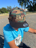New Snapback GREY or Black Hat with NEW BMX Racing WHITE Logo