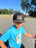 New Snapback GREY or Black Hat with NEW BMX Racing WHITE Logo