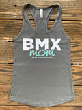 RIM Women's Tank TOP BMX Mom Grey/White/Teal Bling