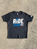 RIM (Rider In Me Products) Unisex Youth Tee - Black Heather/White/Blue