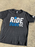 RIM (Rider In Me Products) Unisex Youth Tee - Black Heather/White/Blue