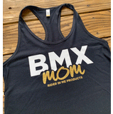 RIM Women's Tank TOP BMX Mom Black/White/Gold Bling